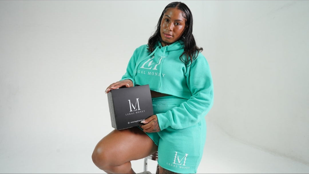 Women's crop hoodie short set