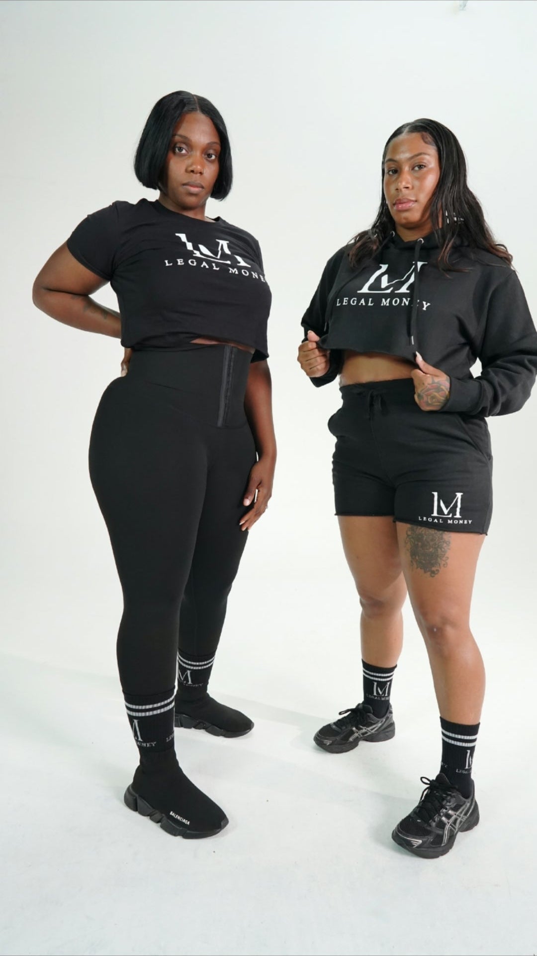 Women's crop hoodie short set